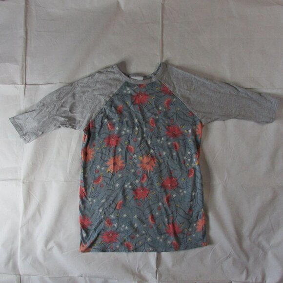 Lularoe Girl's Size 8 Sloan Basball Raglan T-Shirt - Floral - Picture 1 of 4